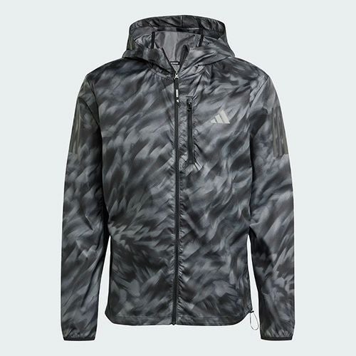 アディダス adidas オウン ザ ラン総柄プリントジャケット ウィンド